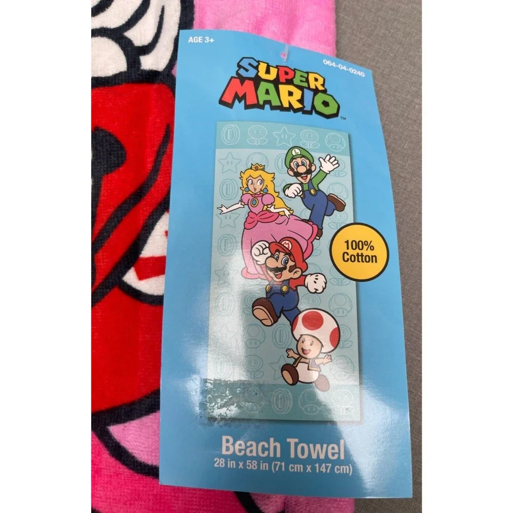 2 Pack Nintendo SuperMario Kids 100% Cotton Beach Towel 58''x28''